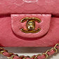 CHANEL 2.55 CLASSIC FLAP MEDIUM PINK PYTHON SHOULDER BAG
