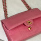 CHANEL 2.55 CLASSIC FLAP MEDIUM PINK PYTHON SHOULDER BAG