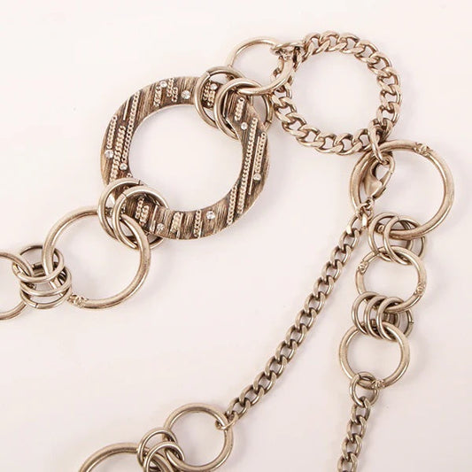 CHANEL 2006 CC MARK PLATE RHINESTONE DESIGN CHAIN BELT