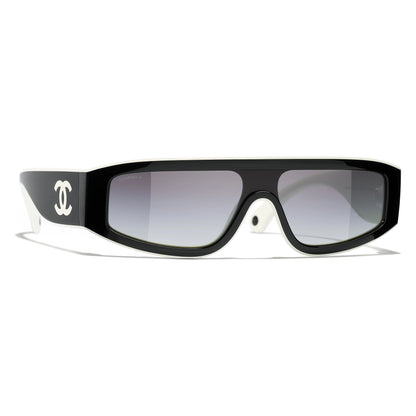 CHANEL CC 6057 CAT EYE SHIELD SUNGLASSES