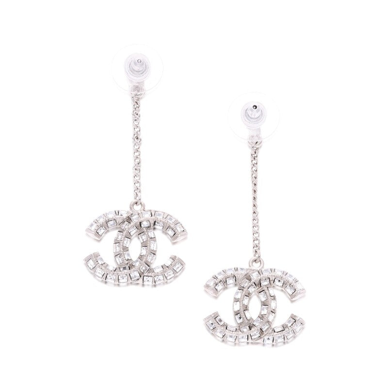 CHANEL BAGUETTE CRYSTAL CC DROP EARRINGS