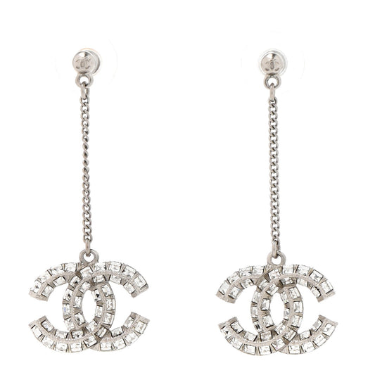 CHANEL BAGUETTE CRYSTAL CC DROP EARRINGS