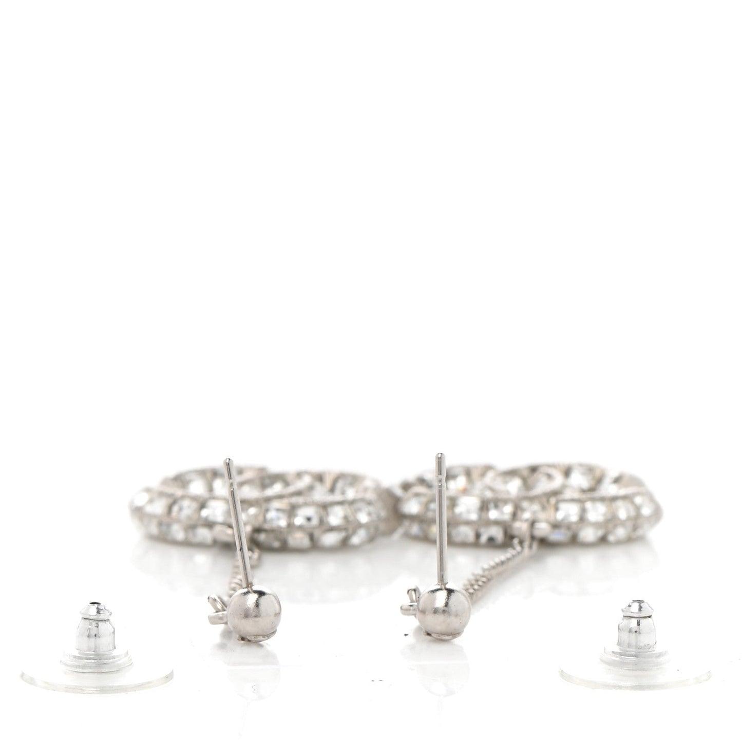 CHANEL BAGUETTE CRYSTAL CC DROP EARRINGS