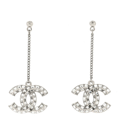 CHANEL BAGUETTE CRYSTAL CC DROP EARRINGS
