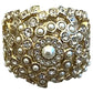 CHANEL CAMELLIA CRYSTAL PEARL RING