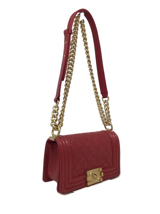 CHANEL QUILTED CAVIAR LEATHER LE BOY MINI BAG