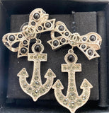 CHANEL CC ANCHOR CRYSTAL PEARL EARRINGS