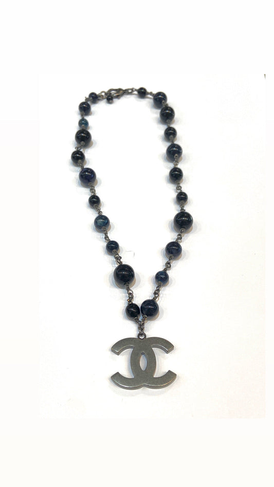 CHANEL CC 10A   BLACK PEARL NECKLACE