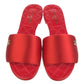 CHANEL CC LOGO SLIDES MULES RED