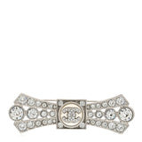 CHANEL CC LOGO CRYSTAL BOW BROOCH HAIR PIN