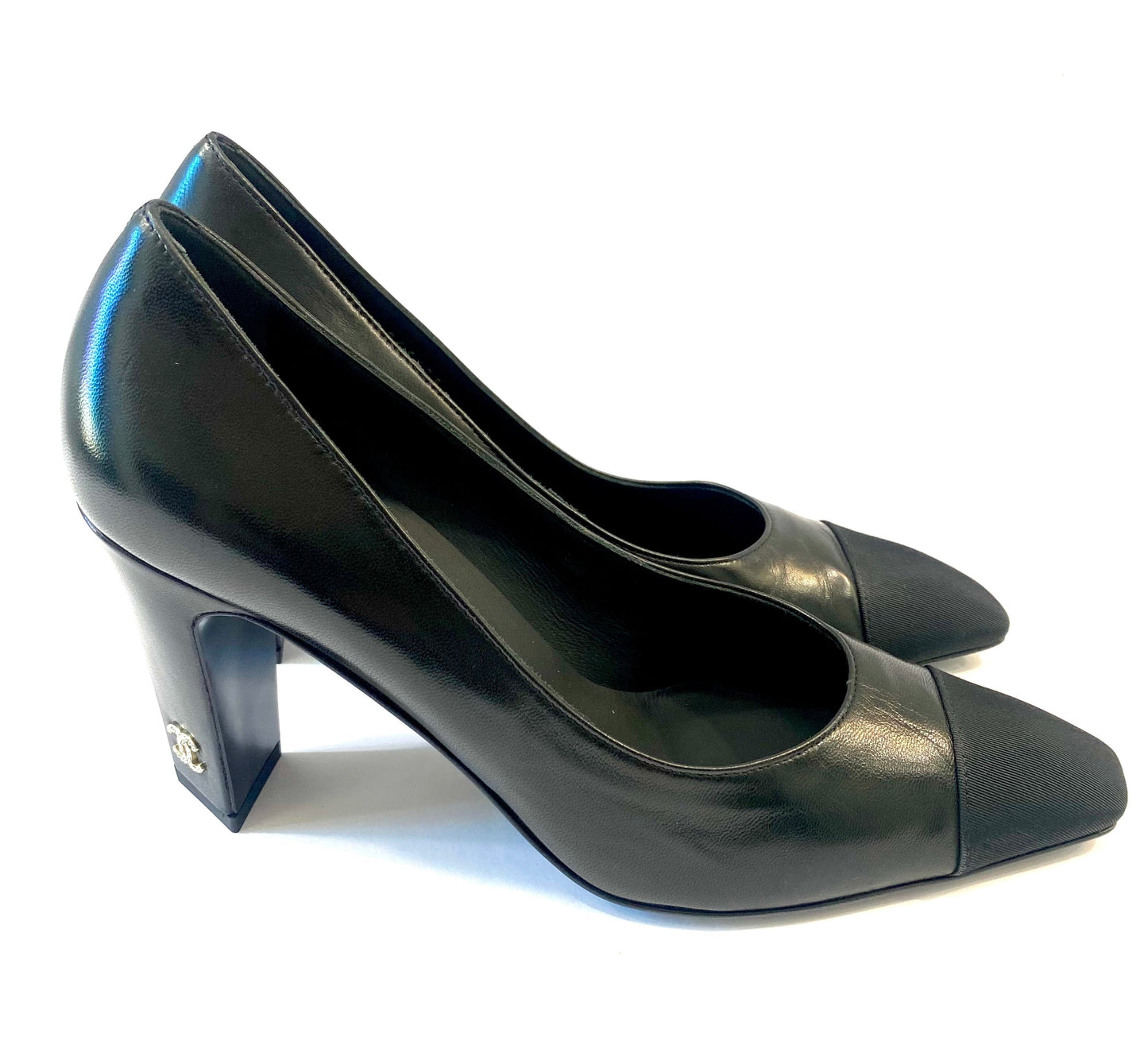 CHANEL CC LAMBSKIN LEATHER PUMPS