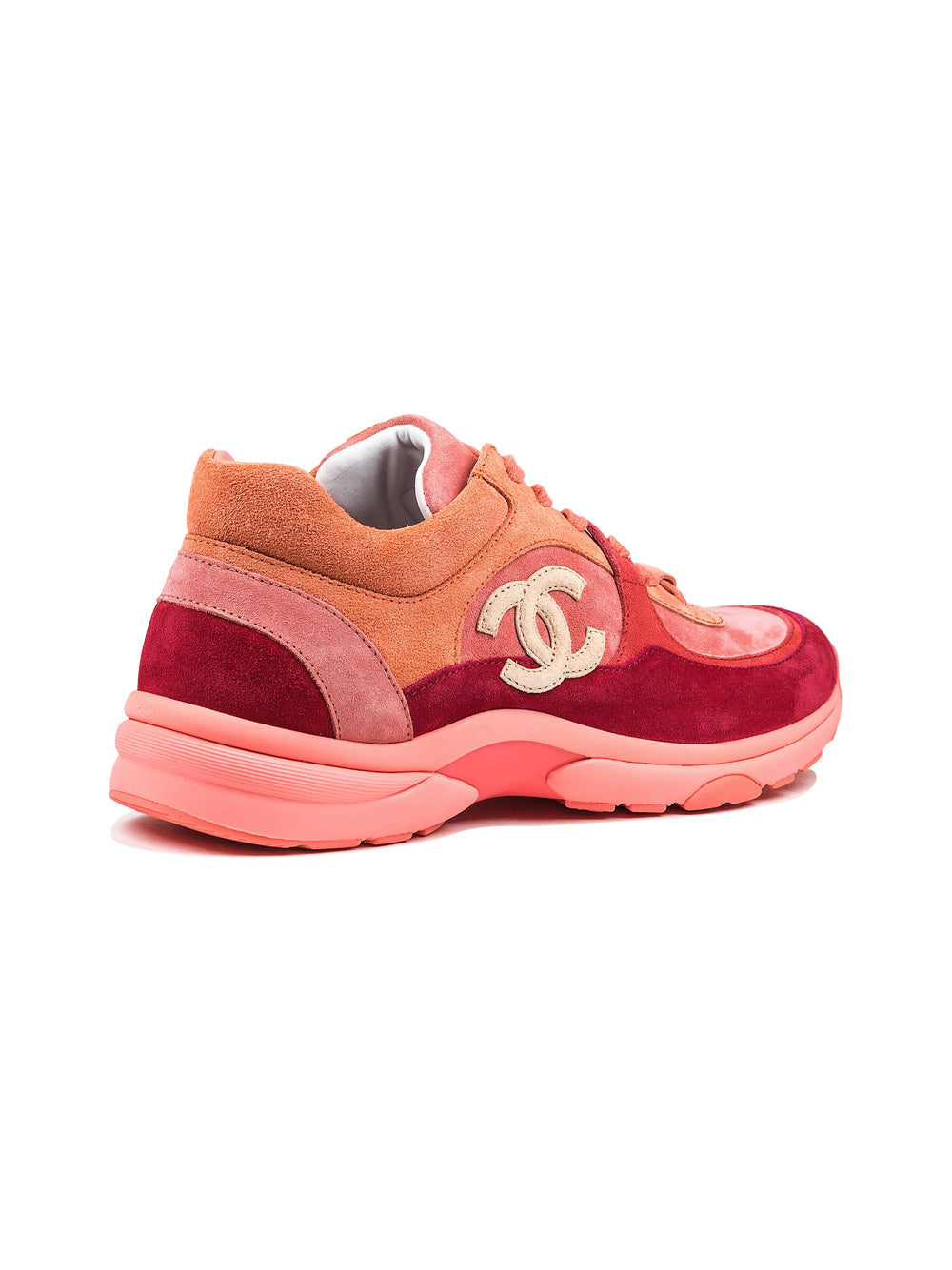 CHANEL CC LOGO COLORBLOCK SUEDE SNEAKERS