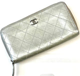 CHANEL CC QUILTED LAMBSKIN LARGE ZIP WALLET