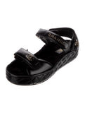 CHANEL CC LOGO VELCRO STRAP SANDALS