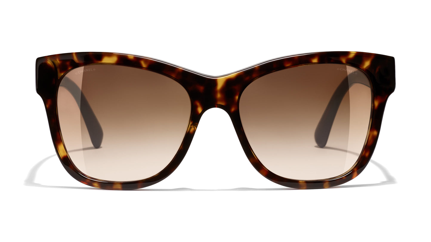 CHANEL TORTOISE FRAME SQUARE SUNGLASSES