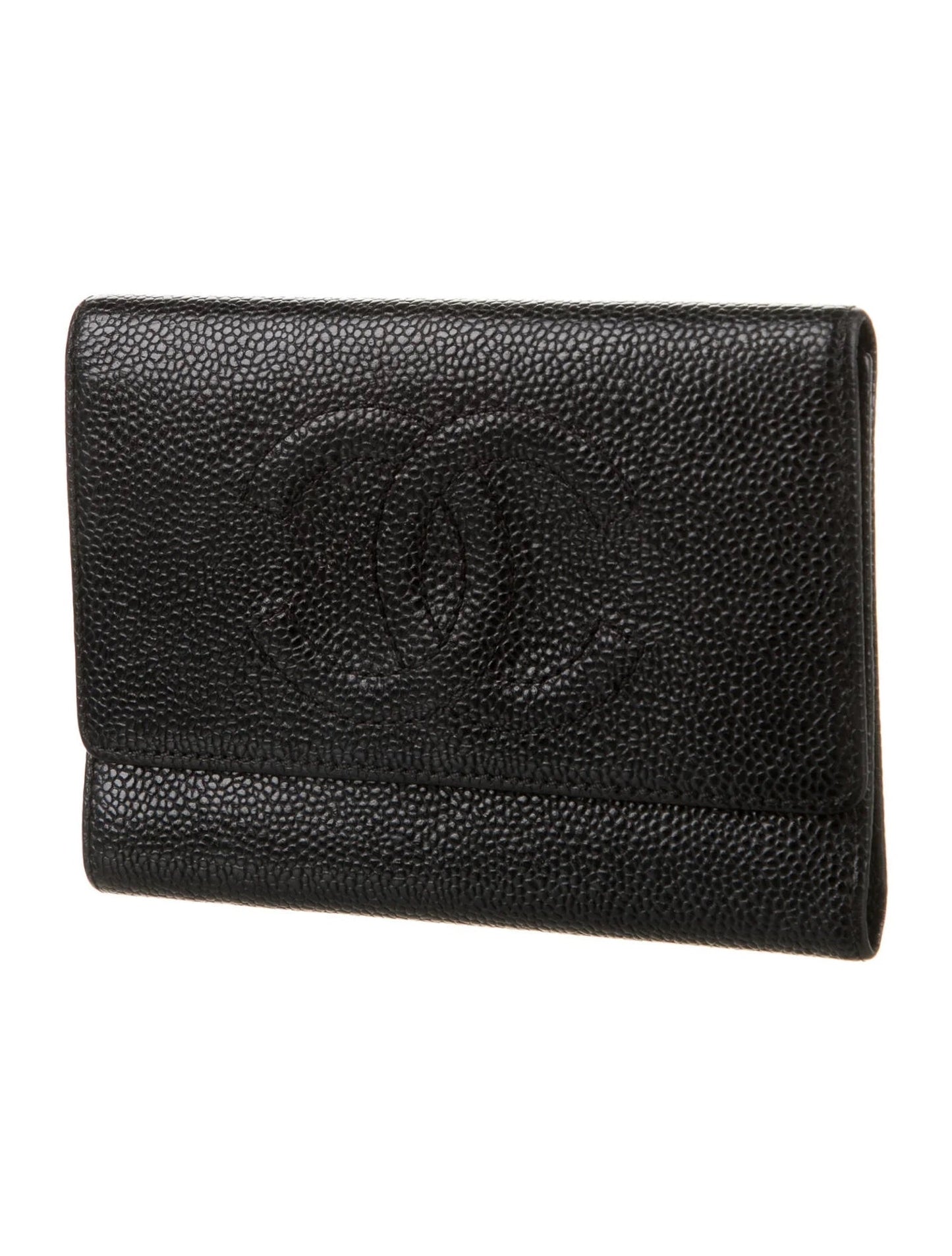 CHANEL   COCO CAVIAR TRI-FOLD WALLET