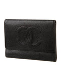 CHANEL   COCO CAVIAR TRI-FOLD WALLET
