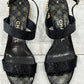 CHANEL CAMELIA INTERLOCKING CC LOGO SLINGBACK SANDALS