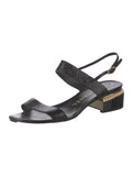CHANEL CAMELIA INTERLOCKING CC LOGO SLINGBACK SANDALS