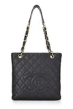 CHANEL CAVIAR QUILTED LEATHER PETIT SHOPPING TOTE BAG PST