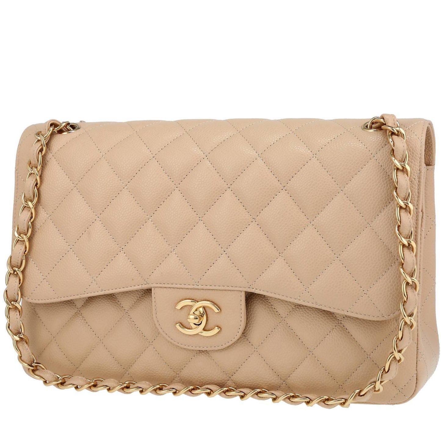 CHANEL CAVIAR QUILTED JUMBO CLASSIC DOUBLE FLAP BAG