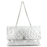 CHANEL CRUMPLED QUILTED CALFSKIN METALLIC CHAIN BAG