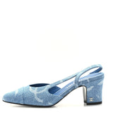 CHANEL CC DENIM CAP TOE SLINGBACK PUMPS