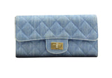 CHANEL DENIM 2.55 QUILTED LONG WALLET