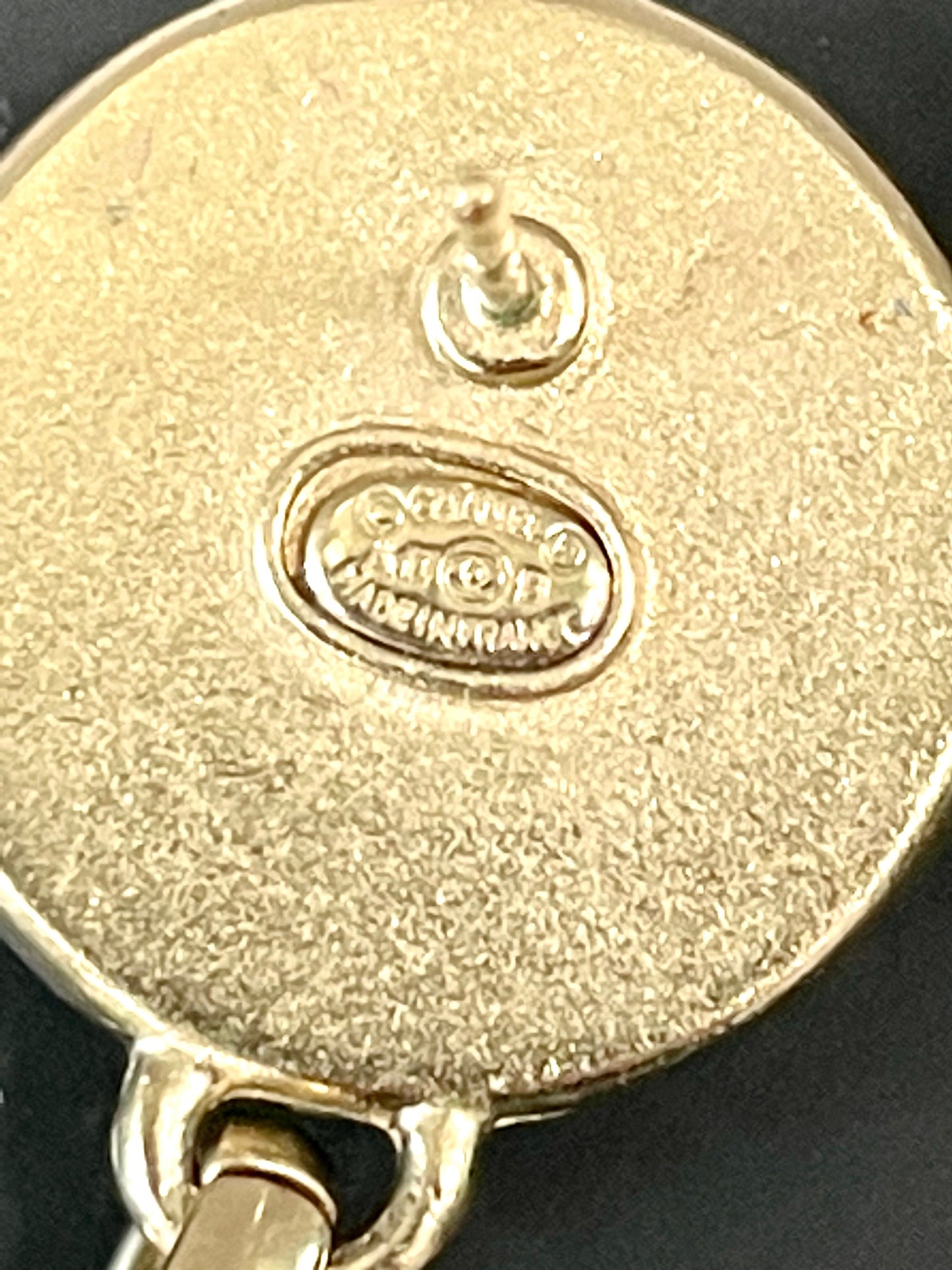 CHANEL CC ENAMEL DROP EARRINGS