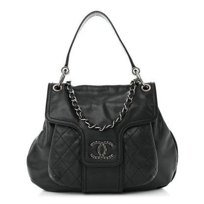 CHANEL GLAZED CAVIAR COCO RIDER FLAP BAG