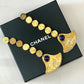 CHANEL ANCIENT EGYPT GOLD-TONE GLASS EARRINGS