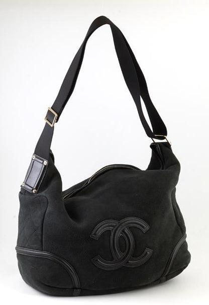 CHL -  BLACK SHEARLING HOBO BAG