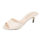 CHANEL INTERLOCKING CC HEEL LOGO LEATHER MULES