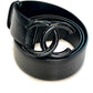 CHANEL INTERLOCKING CC LOGO LEATHER BELT