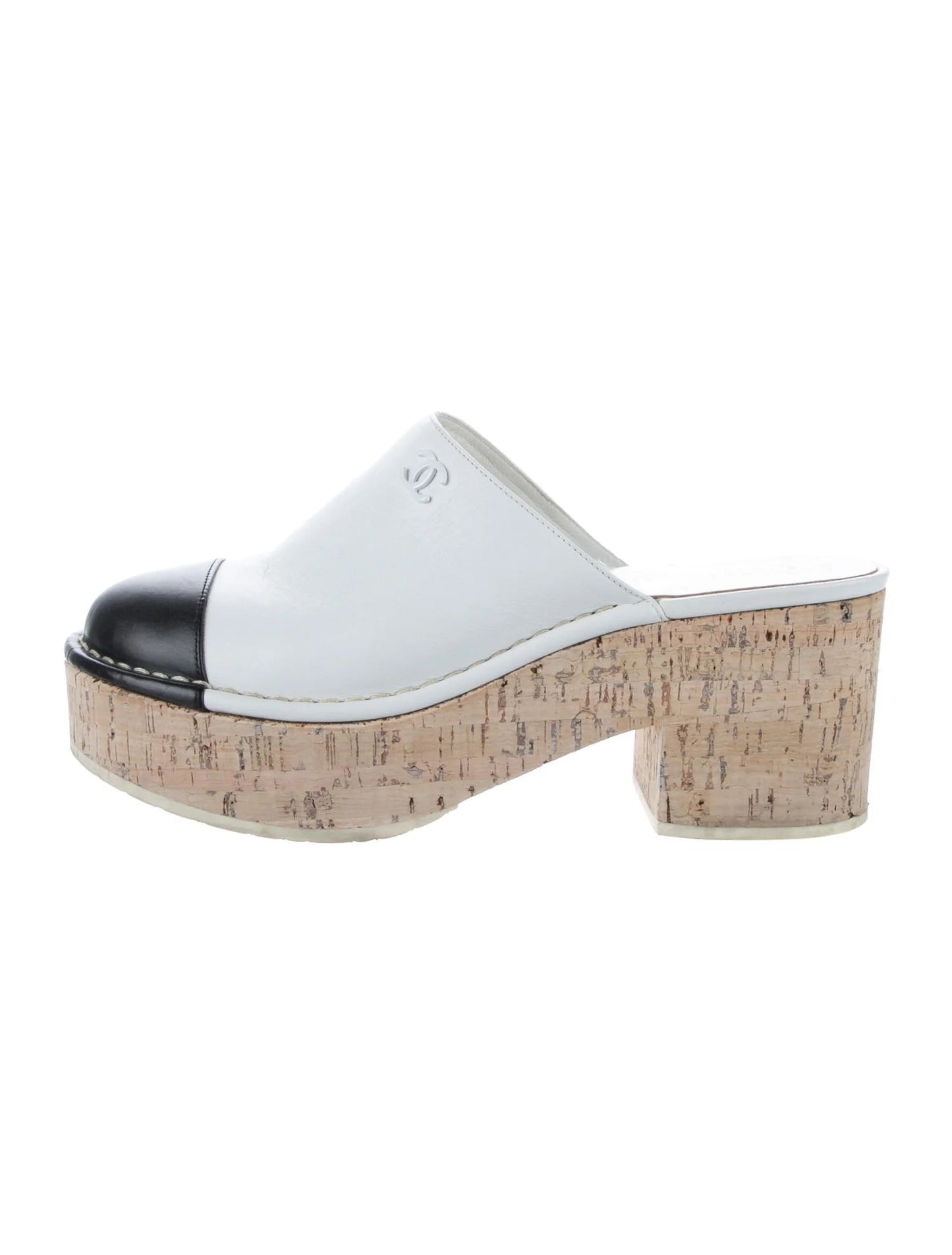 CHANEL INTERLOCKING CC LOGO MULES CLOGS