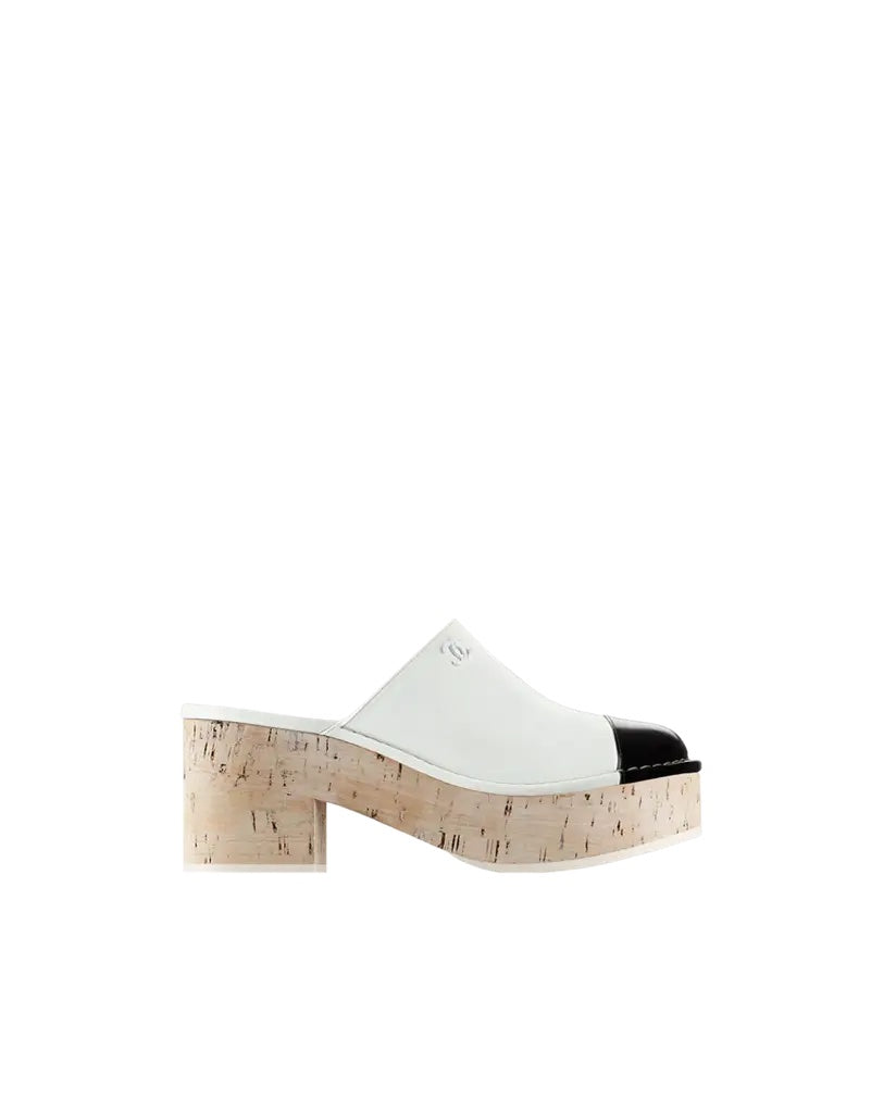 CHANEL INTERLOCKING CC LOGO MULES CLOGS