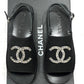 CHANEL INTERLOCKING CC LOGO SLINGBACK SANDALS