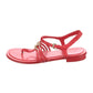 CHANEL INTERLOCKING CC LOGO T-STRAP SANDALS