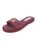 CHANEL INTERLOCKING CC LOGO QUILTED LAMBSKIN MULES
