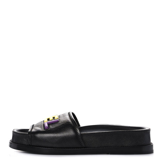 CHANEL LAMBSKIN CHA-NEL SANDLAS MULES