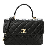 CHANEL QUILTED LAMBSKIN MEDIUM TRENDY CC HANDLE FLAP BAG
