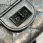 CHANEL METALLIC AGED CALFSKIN LEATHER QUILTED 2.55 REISSUE WALLET