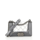 CHANEL METALLIC LAMBSKIN PVC QUILTED SMALL BOY BAG