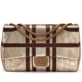 CHANEL PARIS-BOMBAY METALLIC PYTHON LARGE CLASSIC SINGLE FLAP BAG