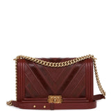 CHANEL CHEVRON QUILTED LAMBSKIN BOY BAG NEW MEDIUM