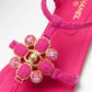 CHANEL TWEED & LAMBSKIN JEWELED SANDALS