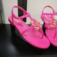 CHANEL TWEED & LAMBSKIN JEWELED SANDALS