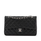 CHANEL CLASSIC QUILTED CAVIAR LEATHER DOUBLE FLAP BAG