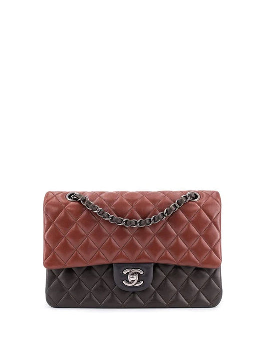 CHL -  QUILTED LAMBSKIN TRICOLOR CLASSIC DOUBLE FLAP BAG MEDIUM