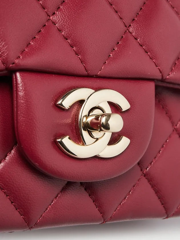 CHANEL QUILTED LAMBSKIN  RECTANGULAR MINI FLAP TOP HANDLE BAG